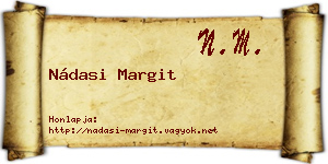 Nádasi Margit névjegykártya